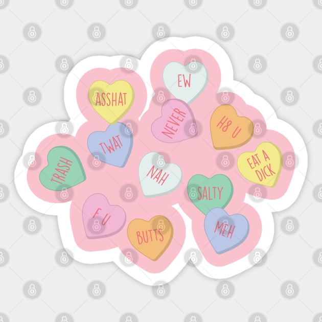 Candy Hearts Sticker by jdrdesign